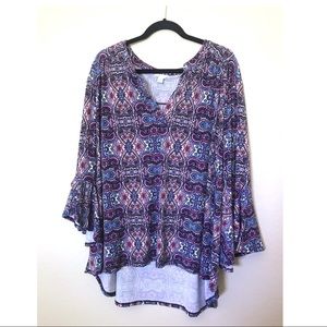 Crossover Flared Sleeve Top sz: 26/28w
